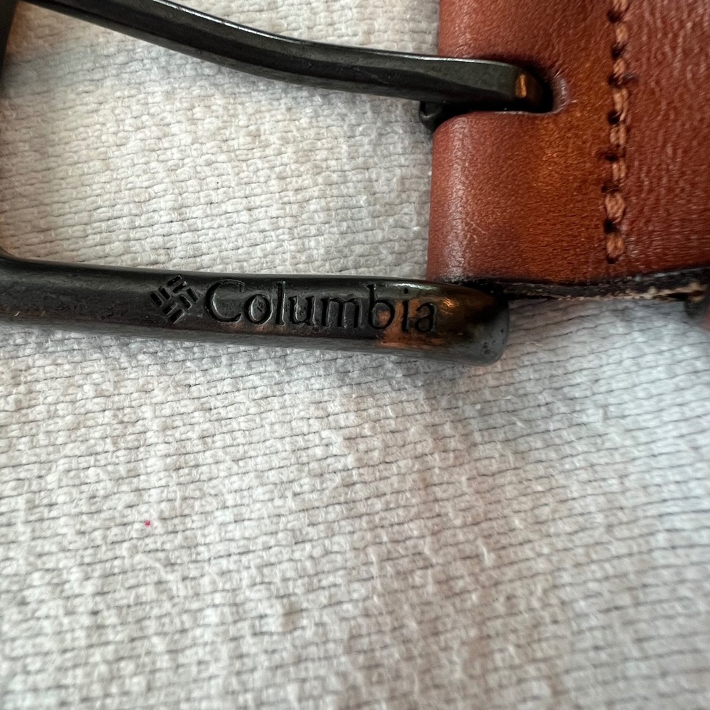 Columbia Mens Braided Leather Belt Mahogany Brown Black Woven Casual Outdoor - Picture 4 of 7